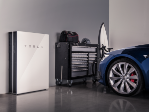 Tesla Powerwall Solar Battery Storage Installed In Garage