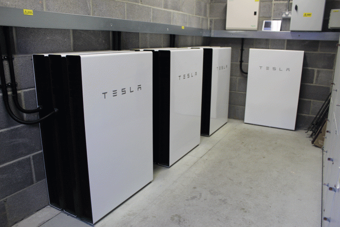 Tesla Powerwall Solar Power Storage Battery Commercial Solar nstall on Concrete Walls